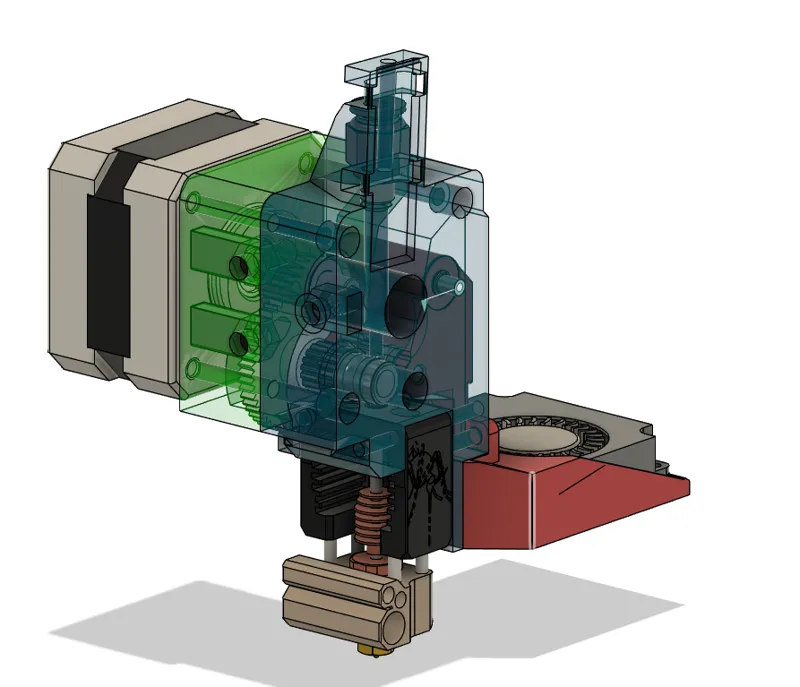 Printable modified BMG dual drive extruder for Mosquito/Crazy hotend