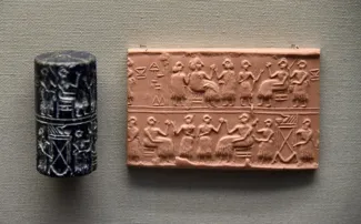 Puabi cylinder seal - ancient Iraqi clay seal