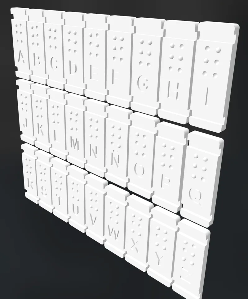 Braille rail board - separate braille letters - easy assembly