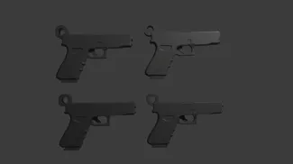 mini Glock on keychain(with rings)
