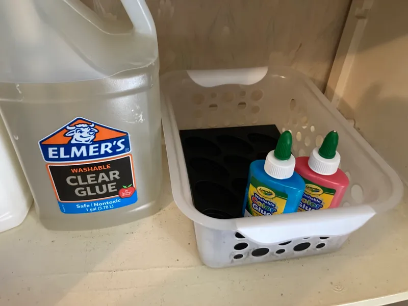 Dollar Tree Bin glue storage
