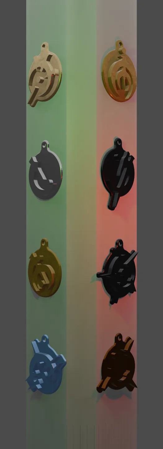 allomantic metals from mistborn earrings/keychains pack view 4