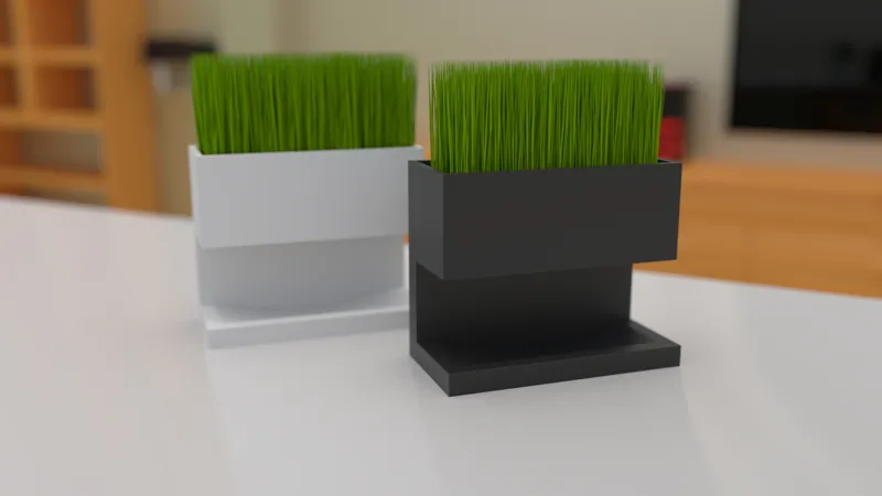 Modern Catch Tray with Planter 