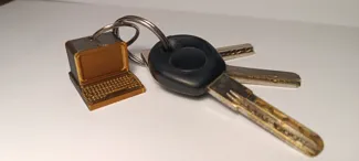 computer shaped keychain