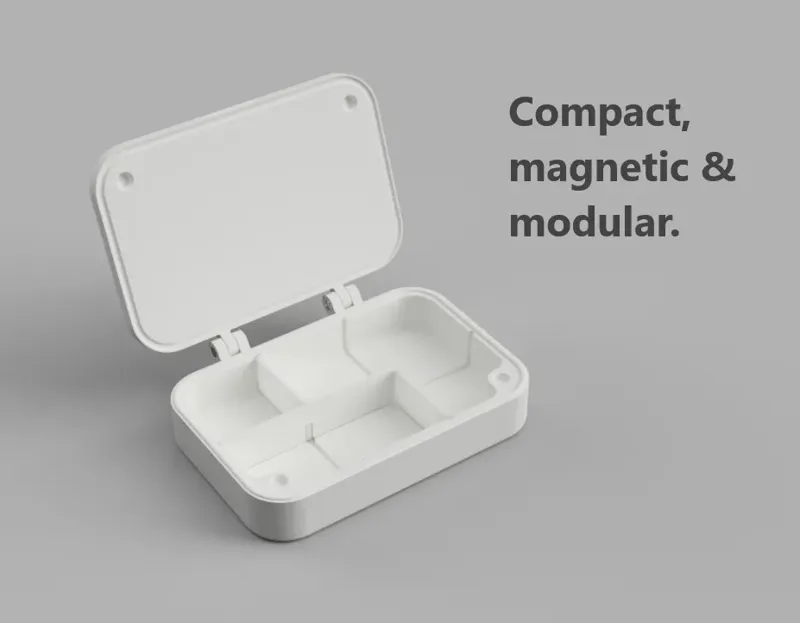 A small box with modular separators