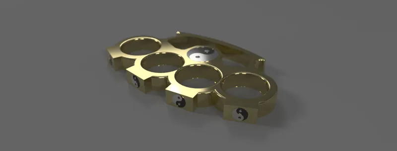 Brass knuckles with Tai Chi Diagram 太极指虎