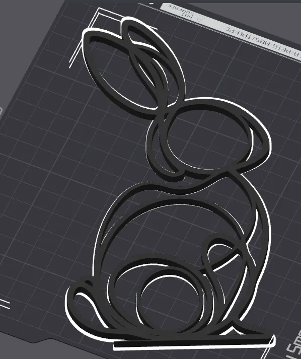 Easter egg Bunny in Line Art