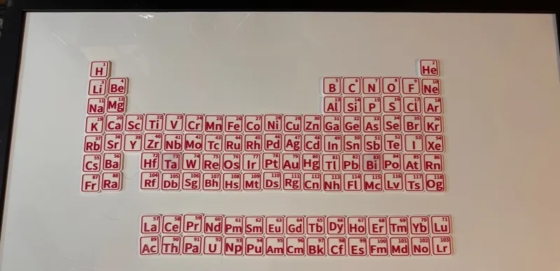 30mm (1.2")  "Breaking Bad" Style Periodic Table Element Tiles / Magnets
