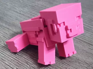 Articulated Minecraft pig