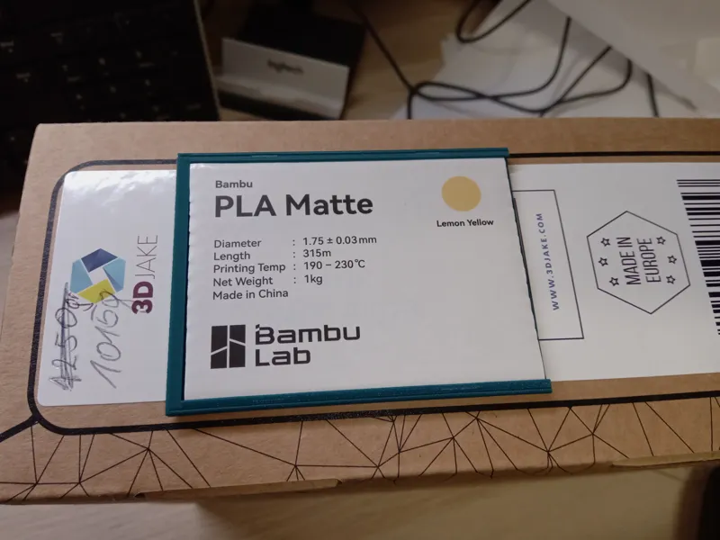 Bambu Refill Filament Tag Label Holder