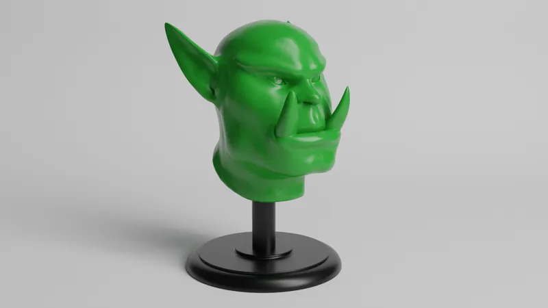 Ogre head with stand