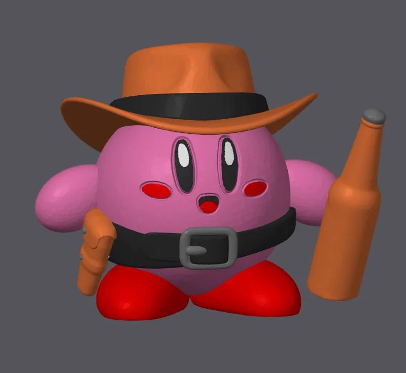 Kirby Cowboy with Beer Bottle