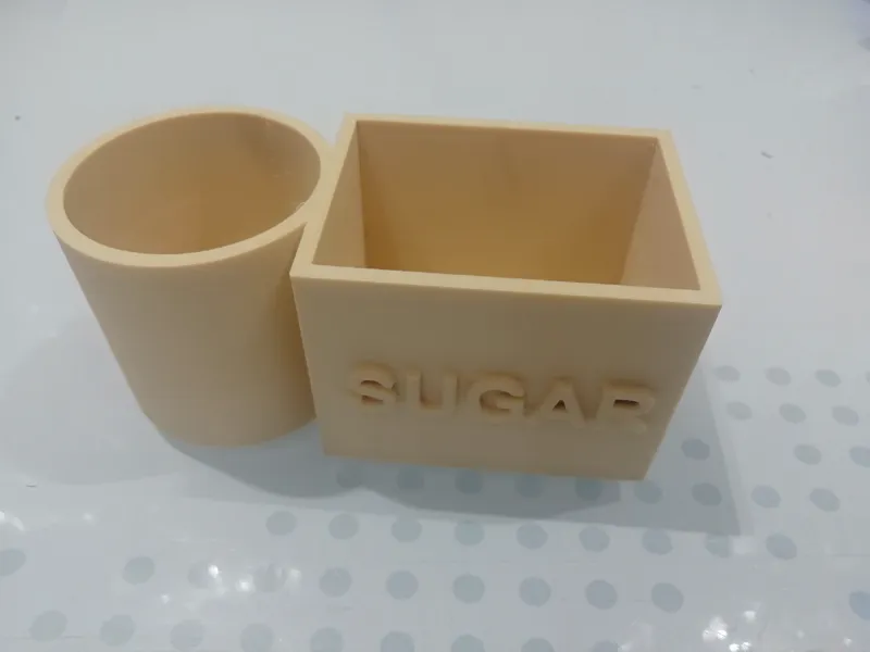 brings sugar sachets and chopsticks