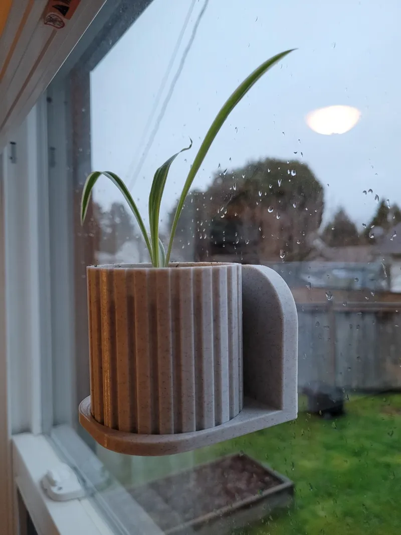 Modern Planter and Suction Cup Window Holder