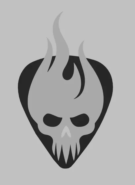 Fire skull guitar pick