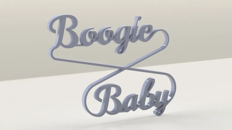 Cursive 3d text : Boogie Baby
