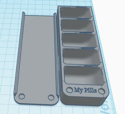 A 5 day super compact magnetic pill box