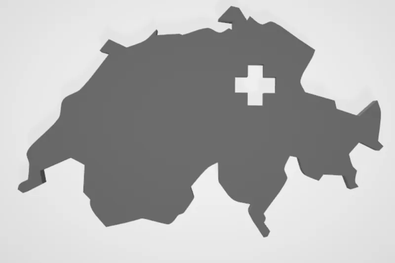 Switzerland landscape shape with cross