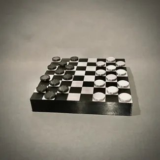 checkers set with piece storage