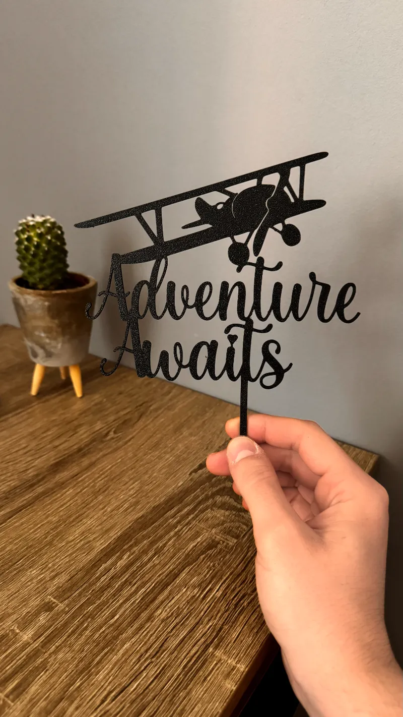 Cake topper - adventure awaits