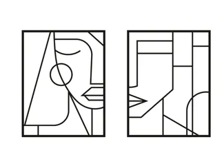 TwoFaces Fall art for 220mm by 220mm