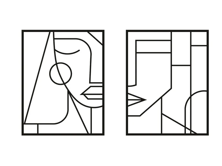 TwoFaces Fall art for 220mm by 220mm