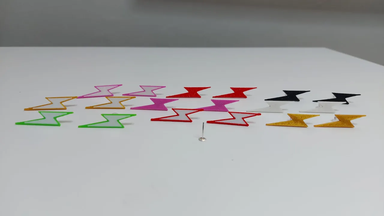 pendientes rayo lightning bolt earrings view 2