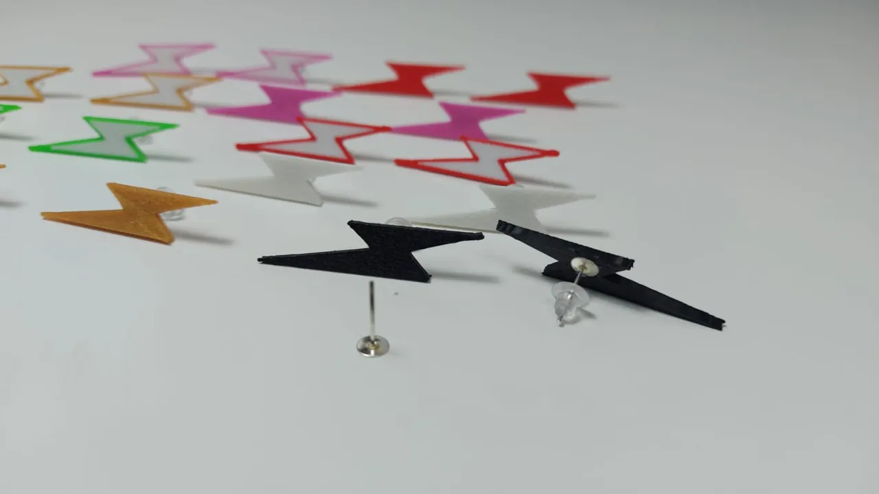 pendientes rayo lightning bolt earrings view 4
