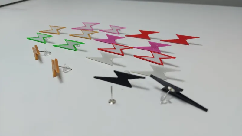 pendientes rayo lightning bolt earrings