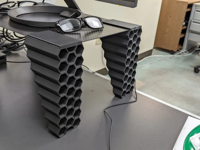 Monitor Stand-8in tall-hexagons-for 2mm sheet