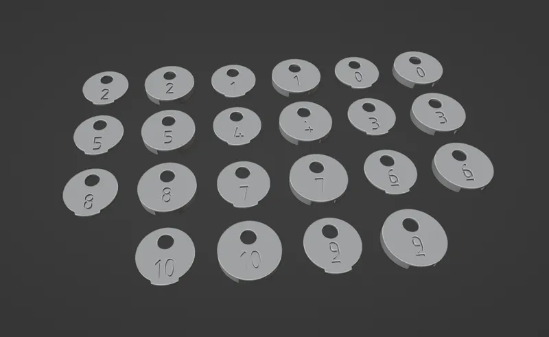 Cases for keys numbered from 0 to 10