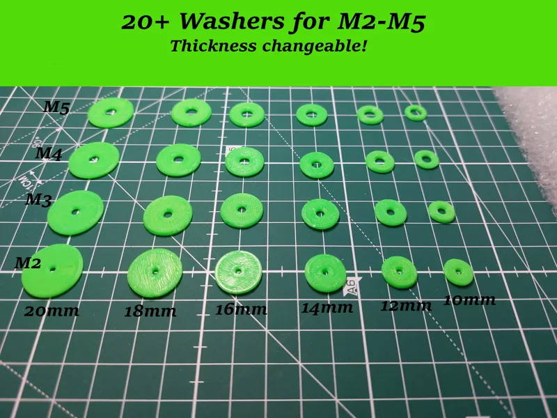 20+ Washer - M2 - M5 - CHANGEABLE HEIGHT