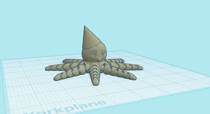 Articulated Octopus with Party Hat