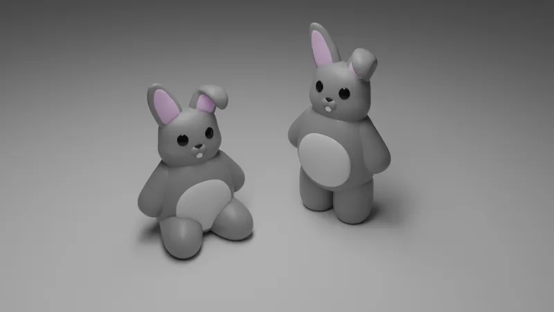 Cute standing and sitting Bunny