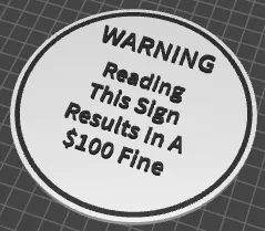 $100 Fine Sign