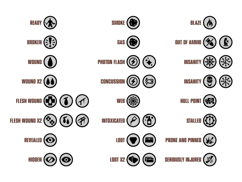 Necromunda Tokens - Embossed and Debossed versions