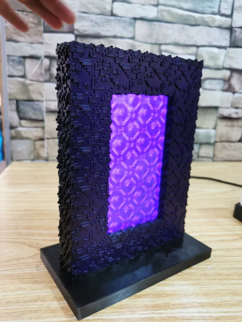 Minecraft portal style phone charging base