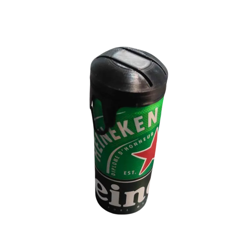 Protecting helmet an open can of beer