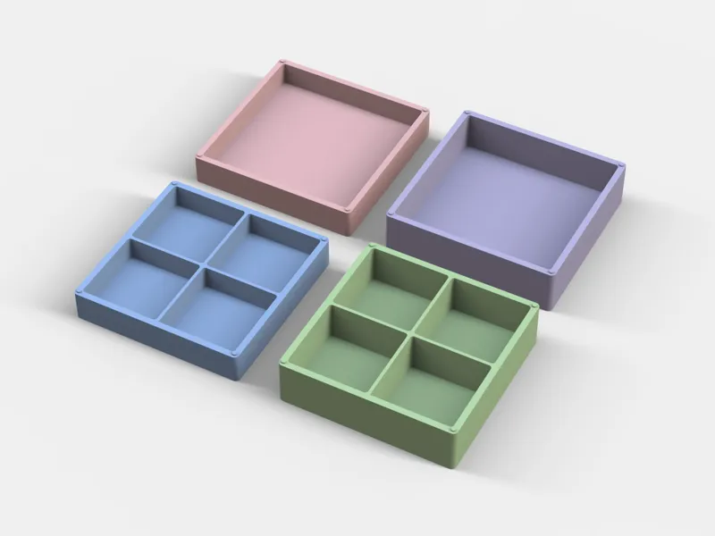 Stackable tray set