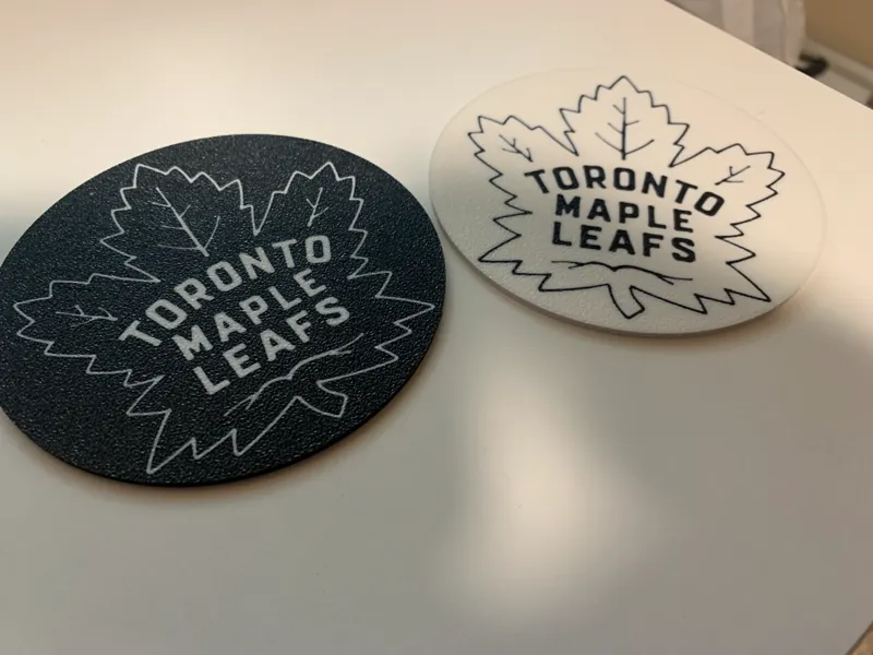 Toronto Maple Leaf Coaster Black and White