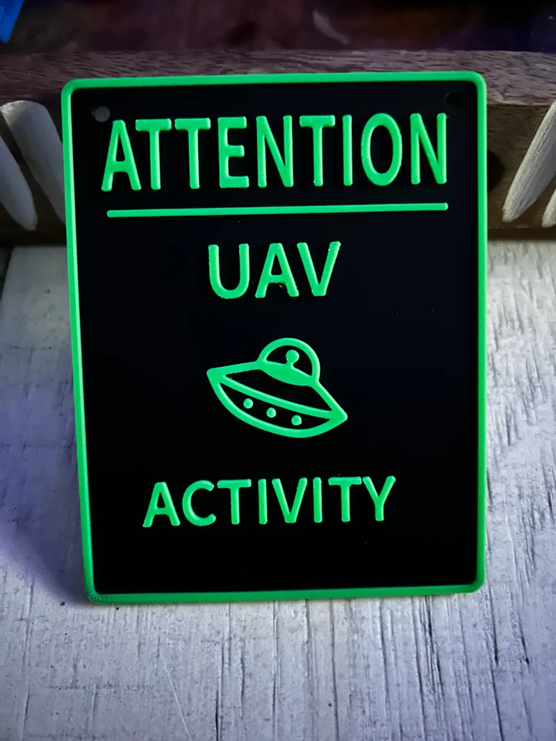 attention uav  sign 