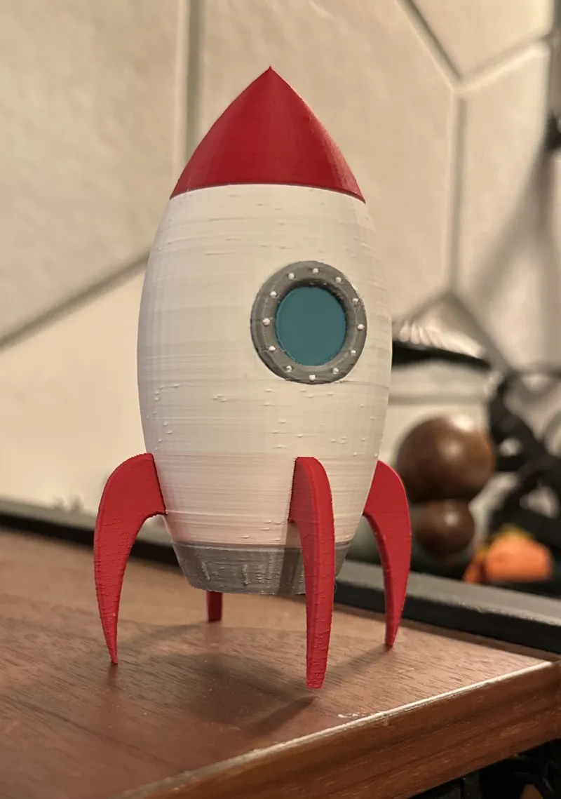Cartoon-Style RocketShip (Multicolor Optional)