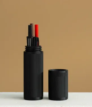 Ribbed Pencil Travel Case (Threaded Lid)