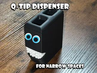 Q-Tip dispenser for narrow spaces