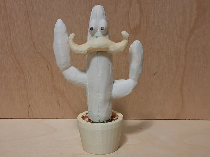 Cactus desk topper (With mustache)