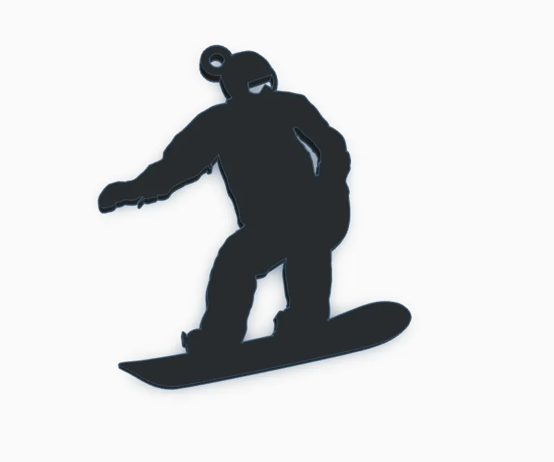 Snowboarding Man Keychain