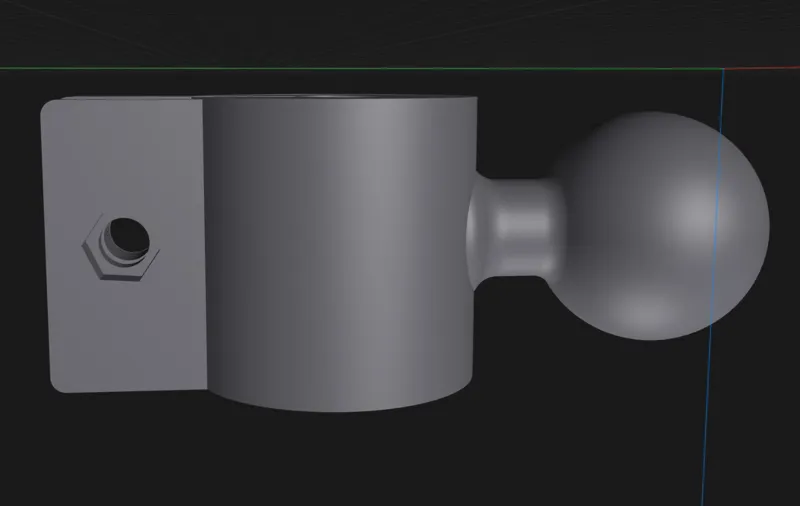 Ram Mount Ball with grip mount to 1/2 OD Pole