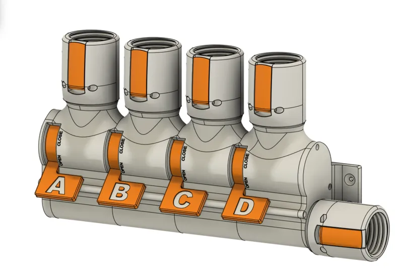 4-way distributor dust collection suit for CAMLOCK