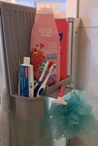 All-in-One Towel Hanger & Bathroom Shelf