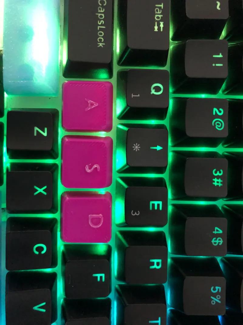 a s d key caps